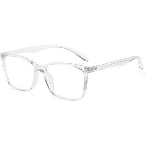 Unisex Transparent Square Lightweight Frame Anti Eyestrain Blocking Glasses